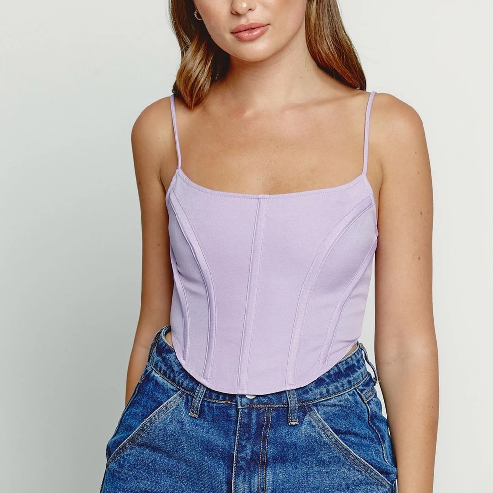 Crop Corset Top Rare London Purple Camisole